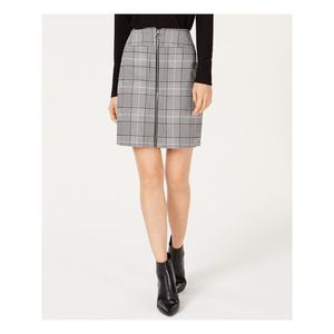 INC Womens Black Check Above The Knee A-Line Skirt XL